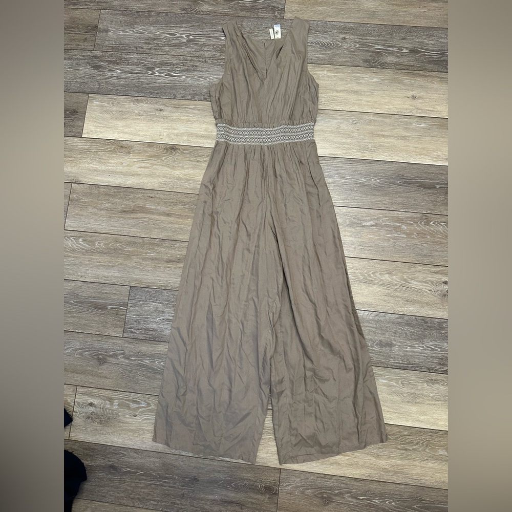 Japna Beige Wide Leg Jumpsuit
